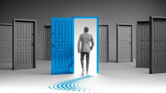 activated patient entering through one of many doors